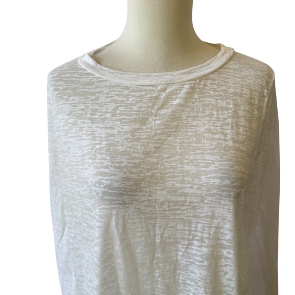 ENZA COSTA BURNOUT TEE LONG SLEEVES CREWNECK CAPSULE CLASSIC CHIC VERSATILE - Picture 3 of 11